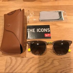 Ray Ban Clubmaster Metal. Brown and yellow